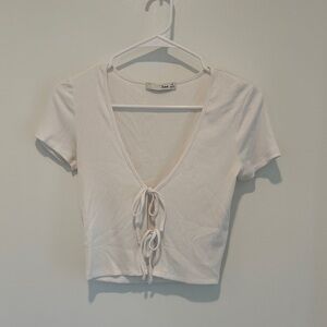 Aritzia Tie-Front Short Sleeve Top
